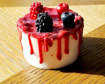 Wildberry Cheesecake Soap/ Handmade Soap/ Gift for her/ Hand Soap/ Artisan Soap/ Birthday Cake Soap/ Party favors/ Scented Soap/ Cute Soap