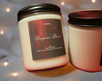 Candela di soia profumata al Sangue di Drago/ Resina e ambra dal profumo intenso/ Profumo terroso/ Regalo fatto a mano