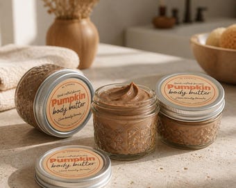 Pumpkin Bath Body Butter Handcrafted Skincare 4oz Moisturizer and Bronzer ALL NATURAL