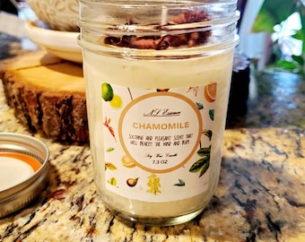 Chamomile Soy Wax Candle/ Scented Candle/ Handmade Candle/ Housewarming Gift