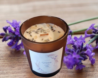 Lavender And Vanilla Soy Wax Candle 7 oz/ Scented Candle/ Jar Candle/ Spring Candle/ Floral Scent Candle