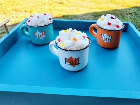 Fall Maple Latte Mug Candle/ Mini Mug Candle/ Seasonal Gift/ Pumpkin Spice Mug Candle
