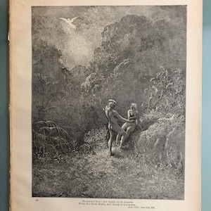AN ANGEL ASCENDS - Illustration by Gustave Doré - Original from &quot;Milton&#39;s Paradise Lost&quot; Circa 1885