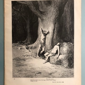 TEARS WORSE WITHIN - Illustration by Gustave Doré - Original from "Milton's Paradise Lost" Circa 1885