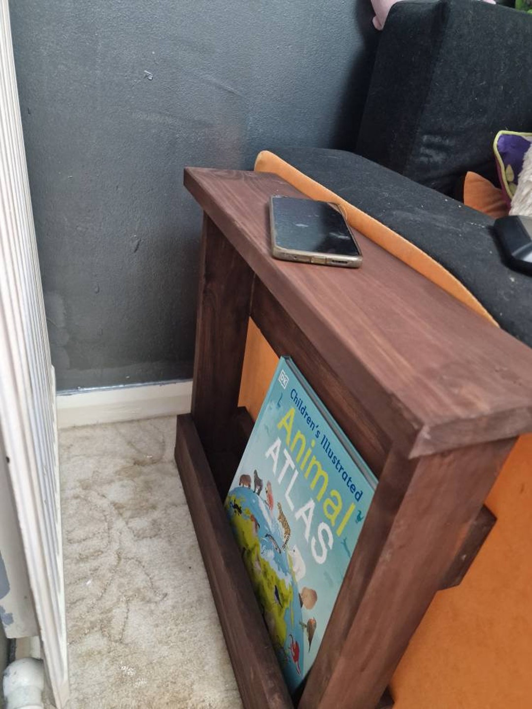 Solid Wood Narrow Side End Sofa Table With Storage Various Sizes ...