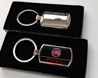 Fiat 500cc keyring  Gift Birthday, Chrome metal keyring With free gift box gift. Car keyring