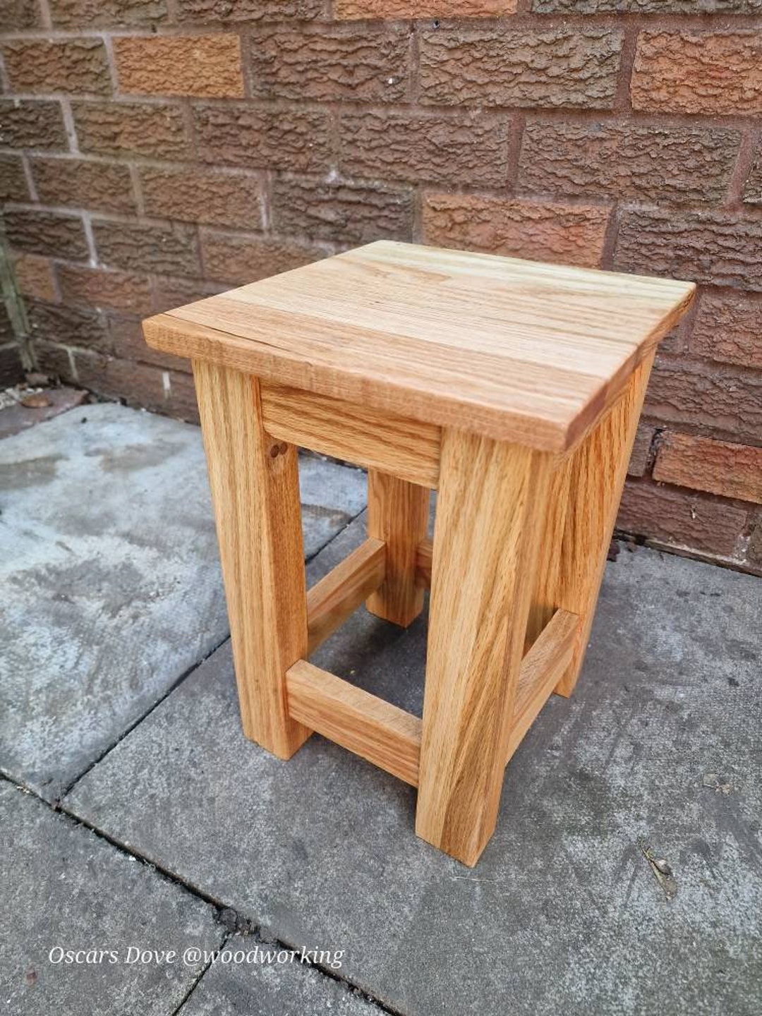Small Oak Side Table Solid Wood Slim Occasional/coffee/lamp/end/console