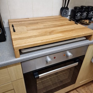 Handmade Hob Cutting Board, Cover Made From Solid Oak, Made To Order Any Size (  if you have bigger hob than 60cm message for price please )