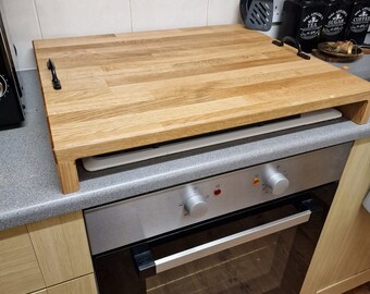 Handmade Hob Cutting Board, Cover Made From Solid Oak, Made To Order Any Size (  if you have bigger hob than 60cm message for price please )