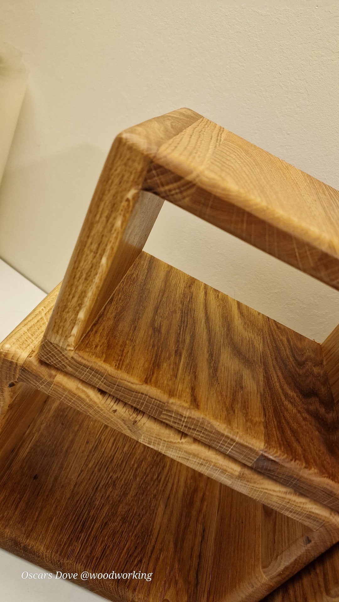 Handmade Oak Cube Shelves, Hanging Shelve Solid Oak Wood Set of 4 Cubes