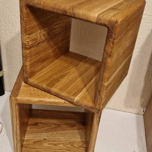 Handmade Oak Cube Shelves, Hanging Shelve Solid Oak Wood. 1 shelf . Made with dowels.  Beautiful shelf