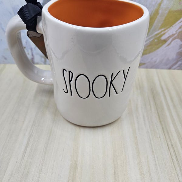 Rae Dunn Peanuts Halloween White Ceramic Mug, Spooky - BRAND NEW!