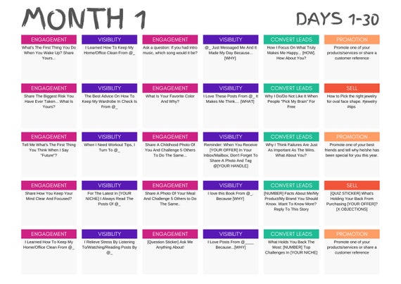 Social Media Calendar / Business Owners / Social Media Post Calendar - Etsy