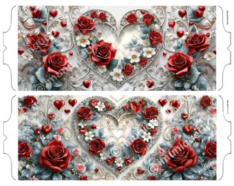 Valentine Rose Mug Wrap: Digital Art for Printing (Digital Download)
