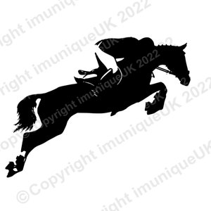 Show Horse Jumping Vinyl Decal: Car Bumper/Window Sticker