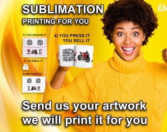 Sublimation printing service for mugs t shirts, craft and gift personalisation, returned ready to press, custom Sublimation print service A4