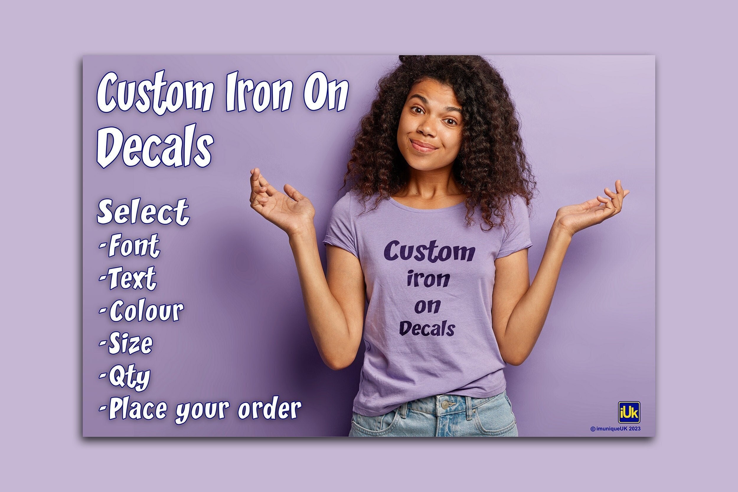Custom Iron on Decals for Personalised T Shirts Perfect for Etsy UK