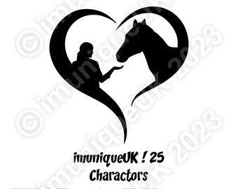 DIY custom iron on horse decal for T Shirts, love my horse, personalised easy to use HTV Heat Transfer Vinyl -