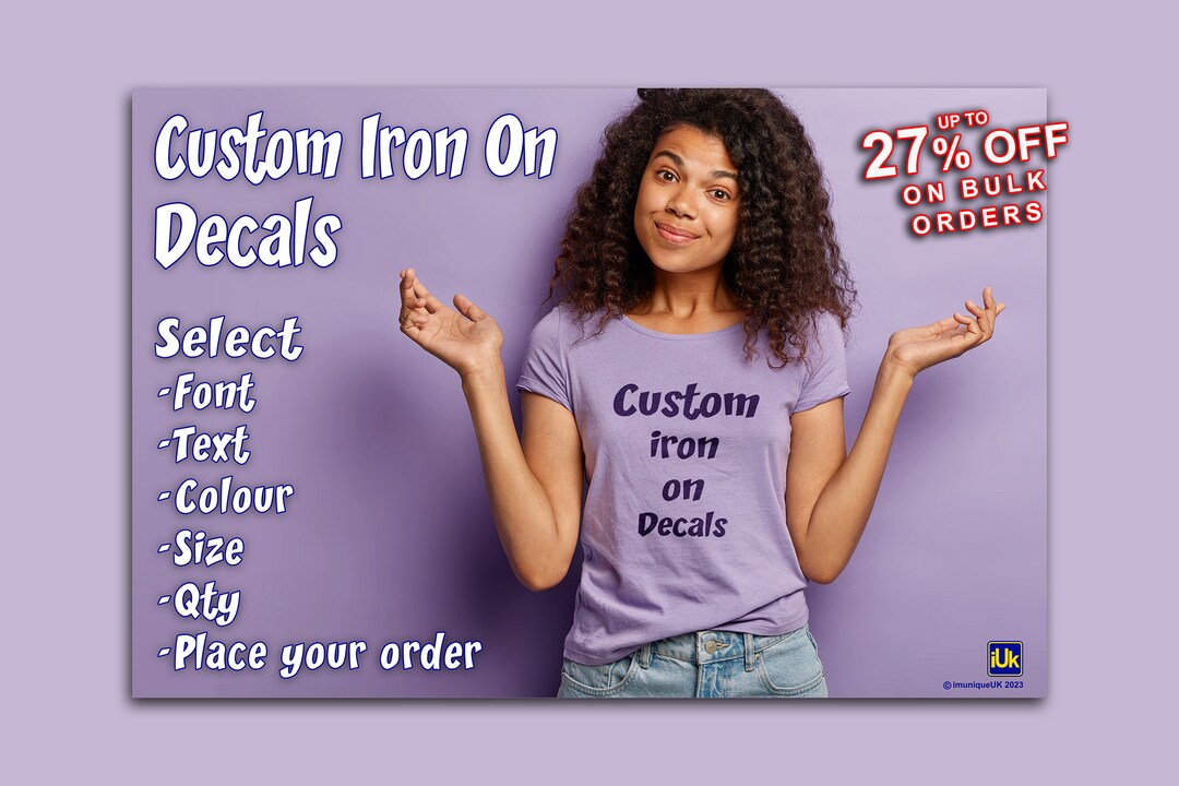 Custom Iron on Decals for Personalised T Shirts Perfect for - Etsy