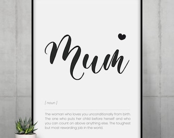 Mum Definition Print: Mother's Day Wall Art (Digital Download)