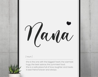Nana Definition Print: Sentimental väggkonst (digital nedladdning)