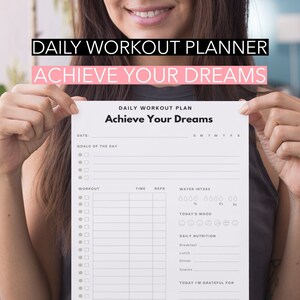 Work Out Planner | Daily | Fitness Schedule | Instant Download | PDF | Digital Planner | Printables | Printable