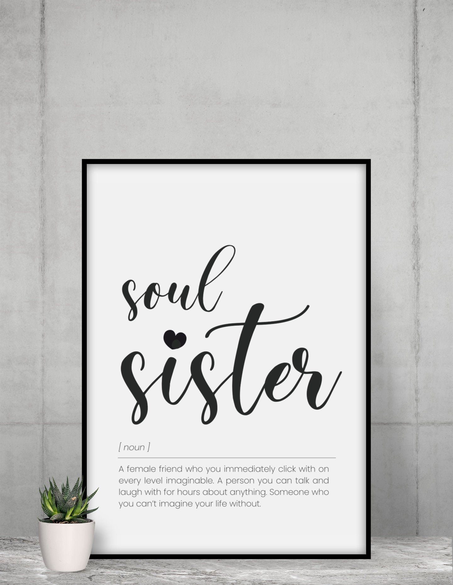 Soul Sister Definition Print, Best Friend Gift (digital Download