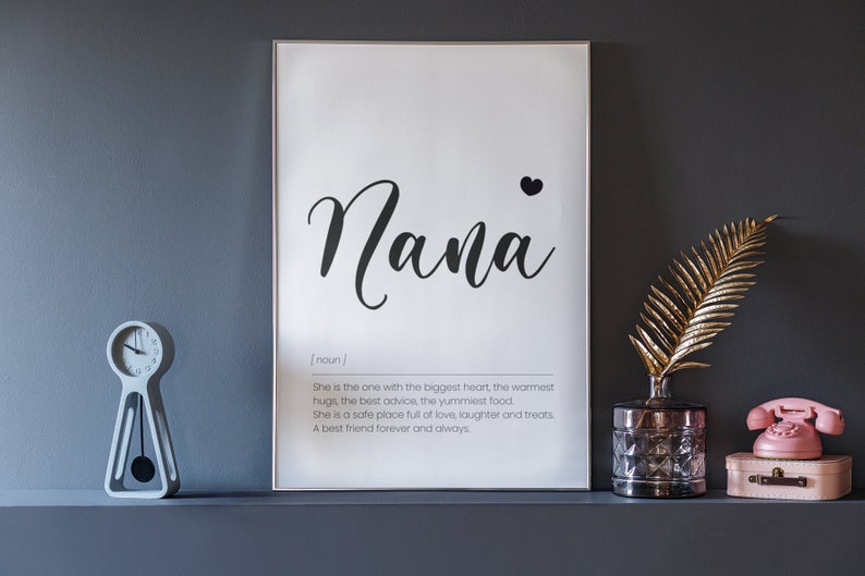 Nana Definition, Nana Mothers Day, Nana Gift, Nana Print, Prints Wall