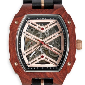 The Mahogany Mechanical Wood Watch for Men image 3