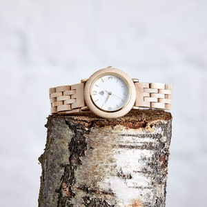 Wooden Watches For Women, Eco-Friendly Watch, Sustainable Watch, Recycled Wood Watch, Minimalist Wrist Watch, Christmas Gift ~ The Birch