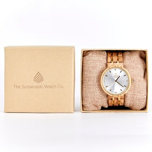 Women Wrist Watch, Giftable Accessories, Minimalist Wood Watch, Wooden Wristwatch, Modern Beige Watch, Holiday Gifts For Her ~ The Teak