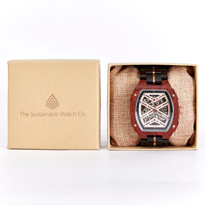 The Mahogany Mechanical Wood Watch for Men image 2