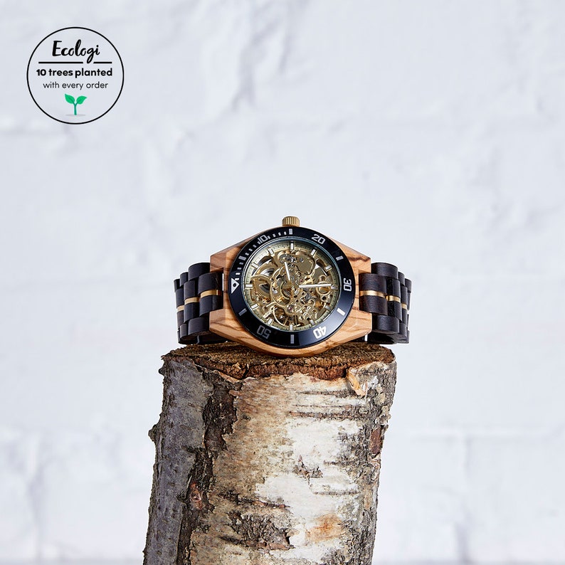 The Rosewood Mechanical Wood Watch for Men image 1