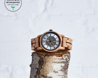 The Sycamore - Mechanisch houten horloge voor heren