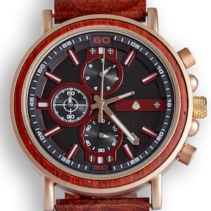 The Redwood Handgemaakt houten horloge voor heren afbeelding 5