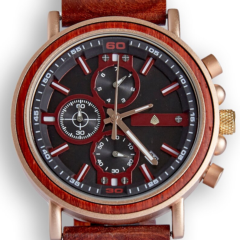 The Redwood Handgemaakt houten horloge voor heren afbeelding 5