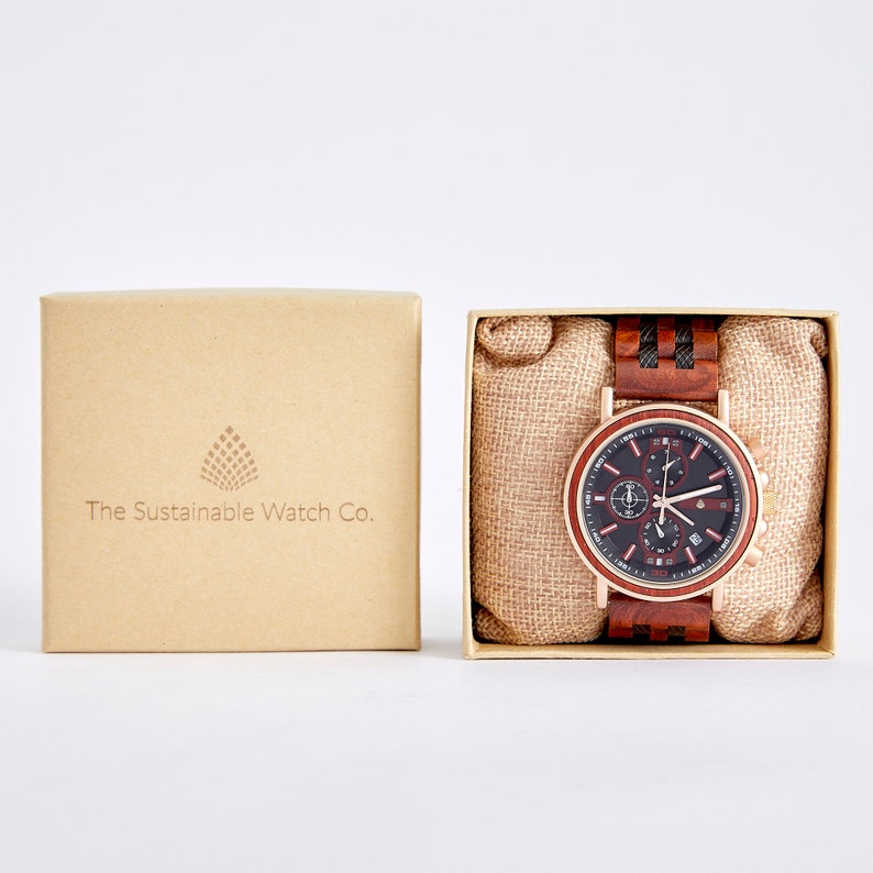 The Redwood Handgemaakt houten horloge voor heren afbeelding 2