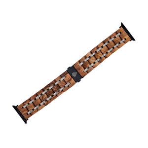 The Olive Apple Watch Strap Handmade Recycled Natural Wood Apple Watch Strap image 4
