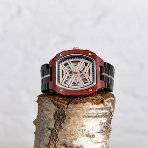 The Mahogany Mechanical Wood Watch for Men image 1