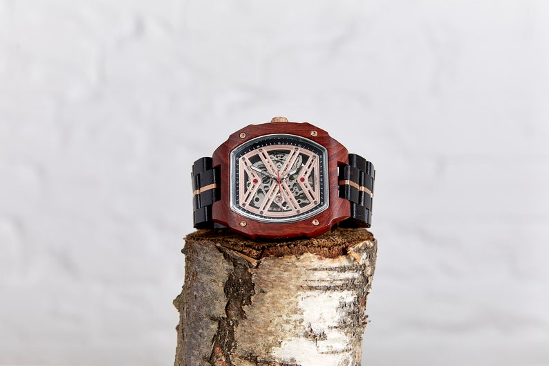 The Mahogany Mechanical Wood Watch for Men image 1