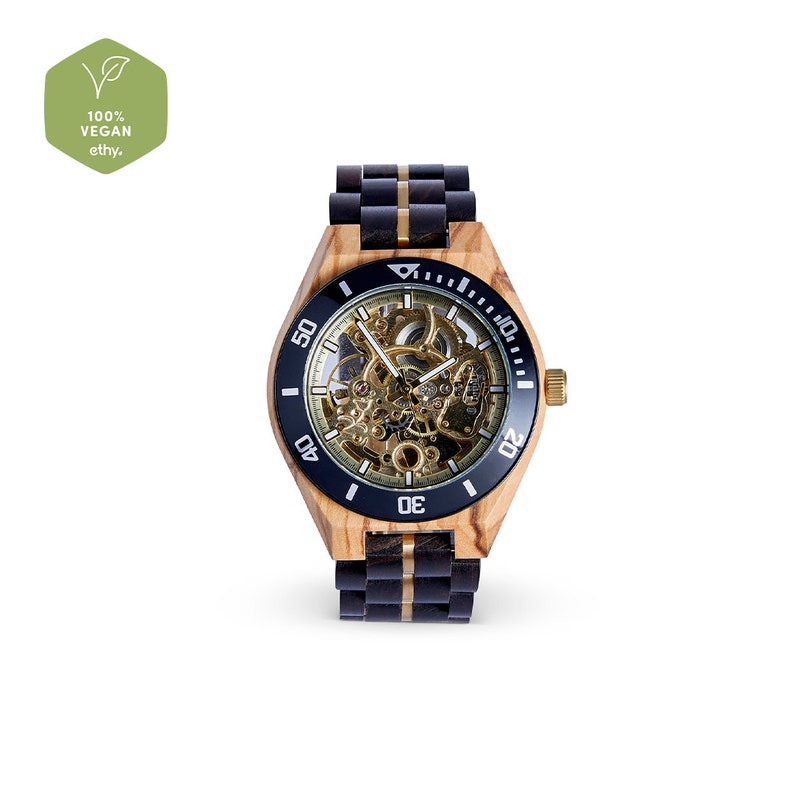 The Rosewood Mechanical Wood Watch for Men image 4