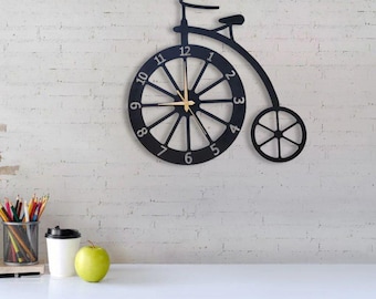 Laser Cut Bicycle Wall Clock