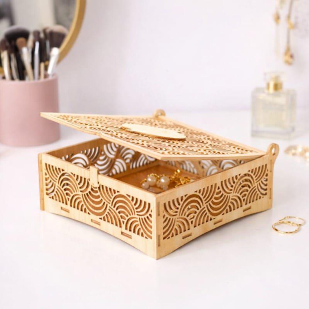 Laser Cut Decorative Wooden Jewelry Box - Etsy