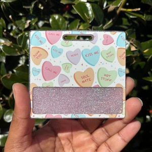 Conversation Heart Glitter Badge Buddy