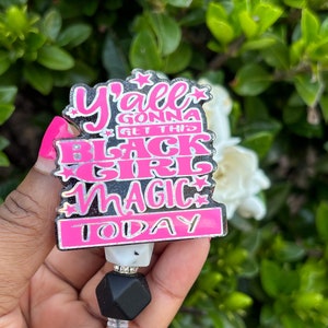 Black Girl Mark Glitter Badge Reel