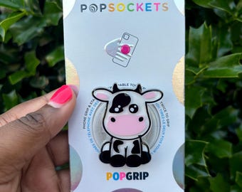 Sitting Cow Glitter Popsocket/Pop Grip