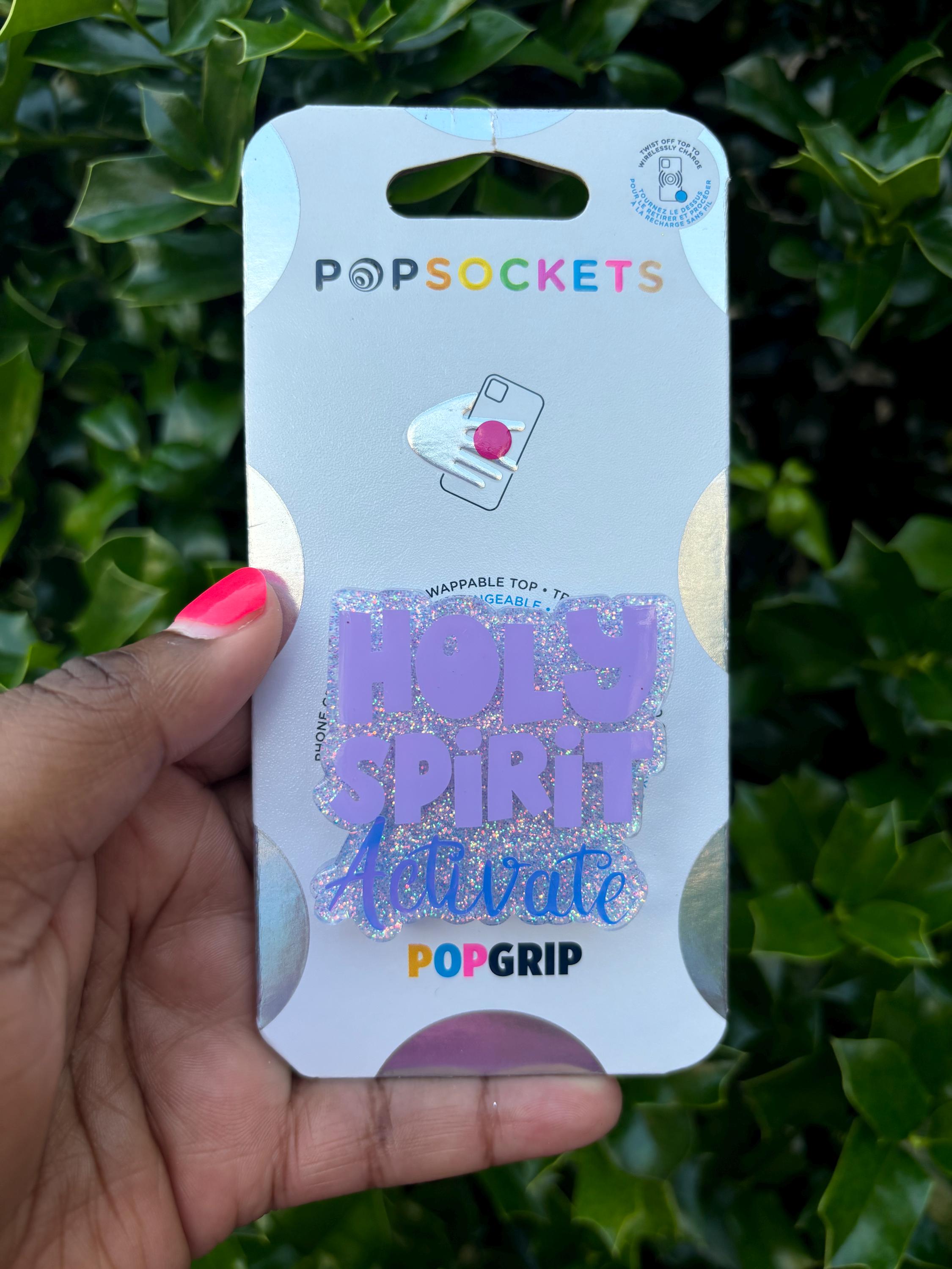Holy Spirit Activate Glitter Popsocket/Pop Grip