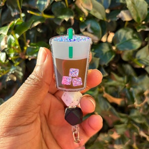 Holographic Coffee Cup Glitter Badge Reel