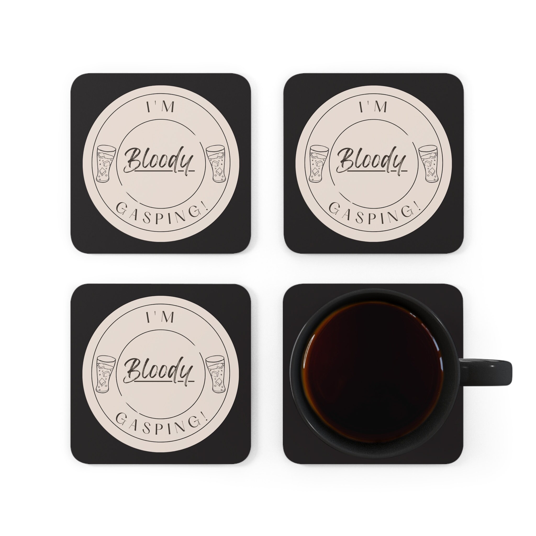 Corkwood Coaster Set British Slang i'm Bloody Etsy UK