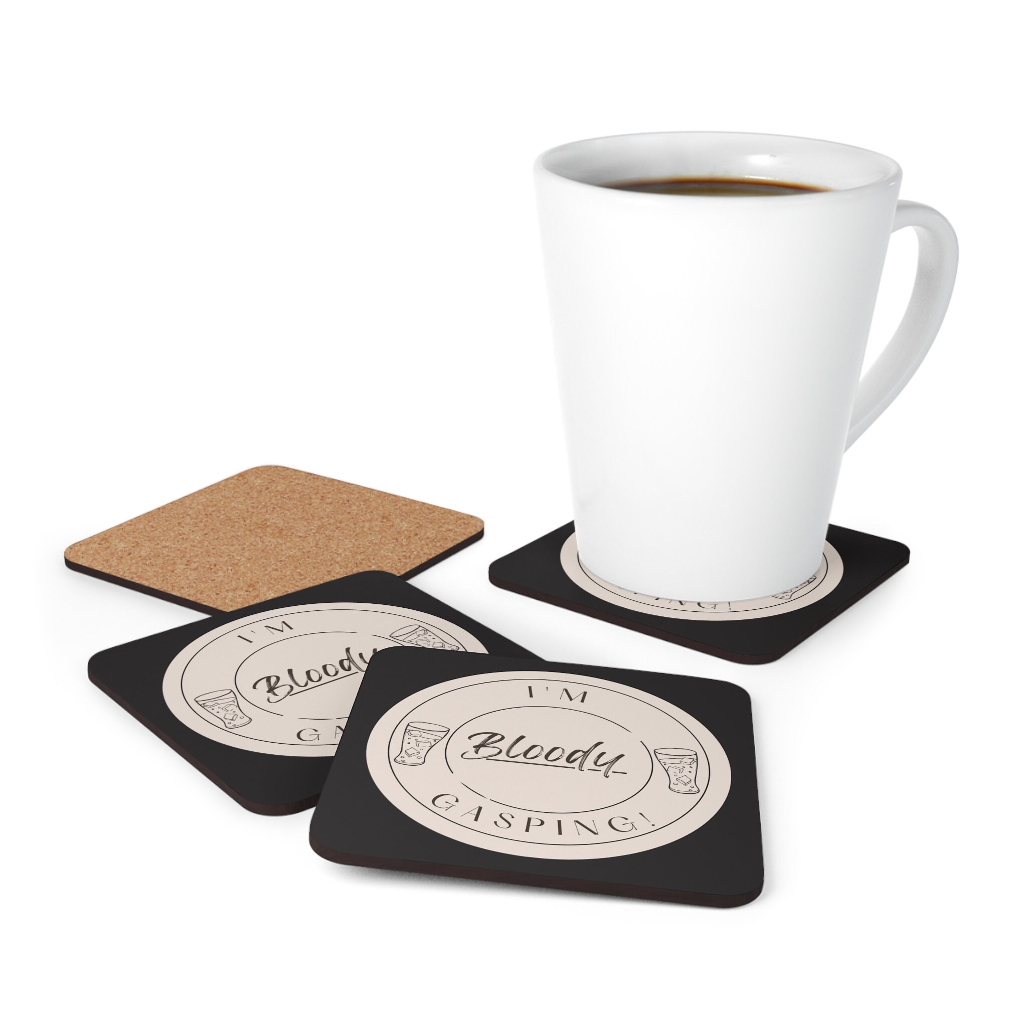 Corkwood Coaster Set British Slang i'm Bloody Etsy UK